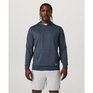 Vuori Men’s Sunday Hoodie 2.0 Azure Heather Sz L Athletic Pullover NEW NWOT